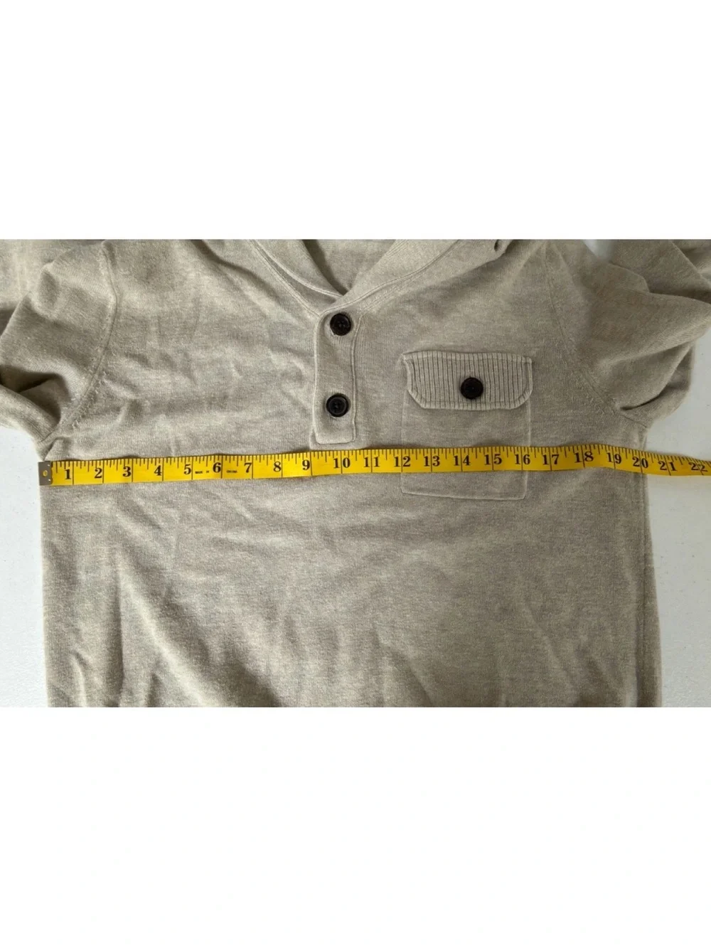 Banana Republic Cotton Khaki Shawl Neck Sweater Mens Medium Tan Beige